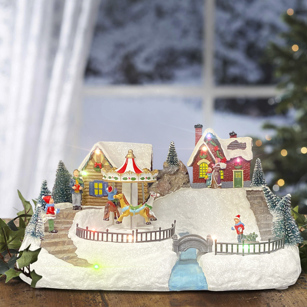 Village carrousel de Noël 38x27x24 cm 361062...