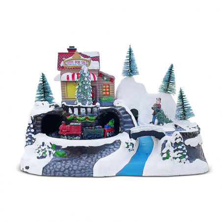 243012 Carrousel de Noël - Train avec lumières, sons et mouvements 24x16x17 cm