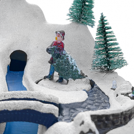 243012 Carrousel de Noël - Train avec lumières, sons et mouvements 24x16x17 cm