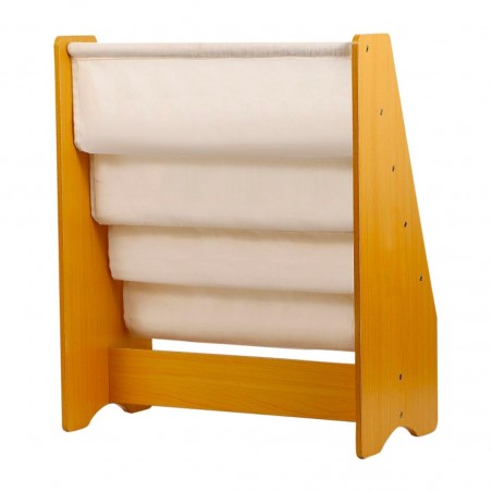 Étagère bibliothèque enfant Montessori 4 niveaux en bois et tissu