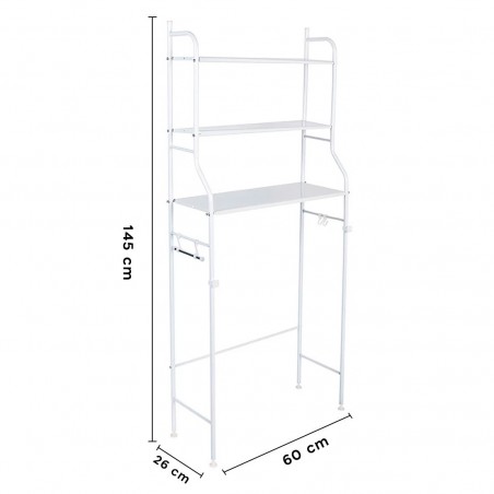 Étagère lave-linge 001066 organisateur de salle de bain peu encombrant 145x60x26