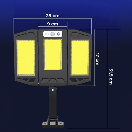 Spot solaire 384 smd LED Détecteur mouvement télécommande HS-V97 Photovoltaïque