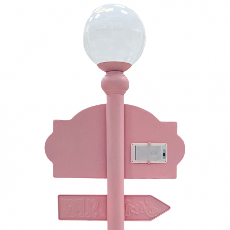 Plaque d'adresse Père Noël 436016 Candy Décoration Noël rose avec lumière 32x14