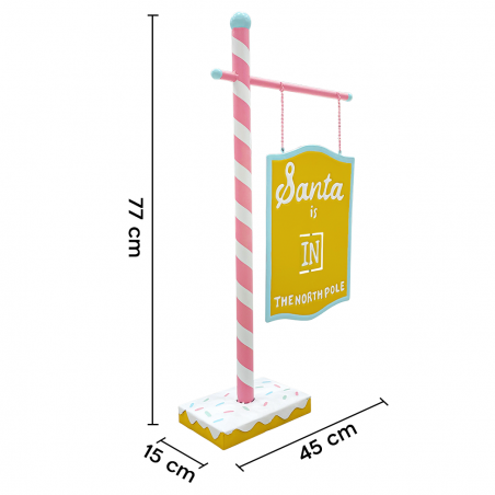 Affiche Santa Rosa 45x15x77cm 436004 Décoration de Noël Bonbons de Noël