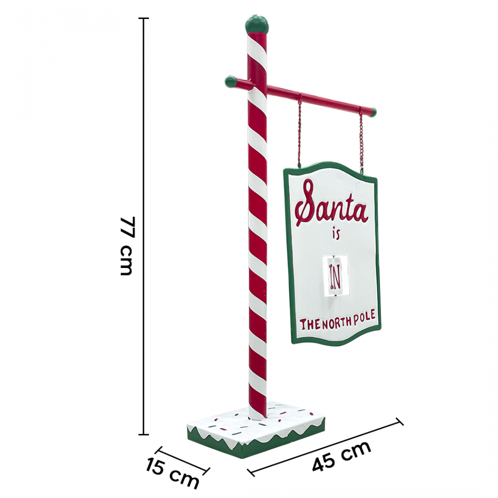 Panneau Père Noël rouge 45x15x77cm 436003...