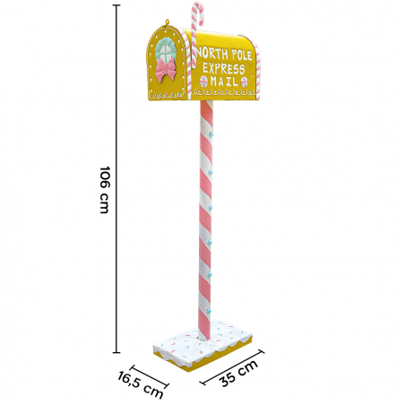 Boîte aux lettres Père Noël 106H cm Candy Gold 436001 Décoration de Noël