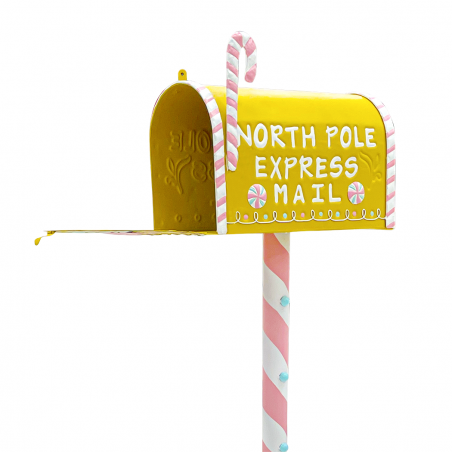 Boîte aux lettres Père Noël 106H cm Candy Gold 436001 Décoration de Noël