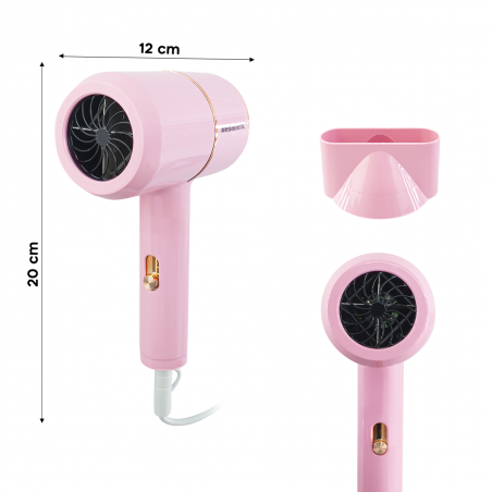 Mini Sèche Cheveux Voyage 1000W 12x20 cm Silencieux Phon 3 Températures