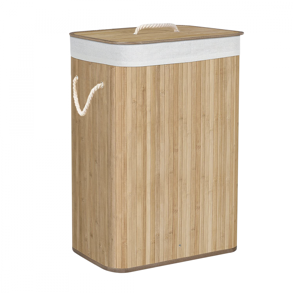Panier de linge sale 60x40x25 cm, en bois avec...