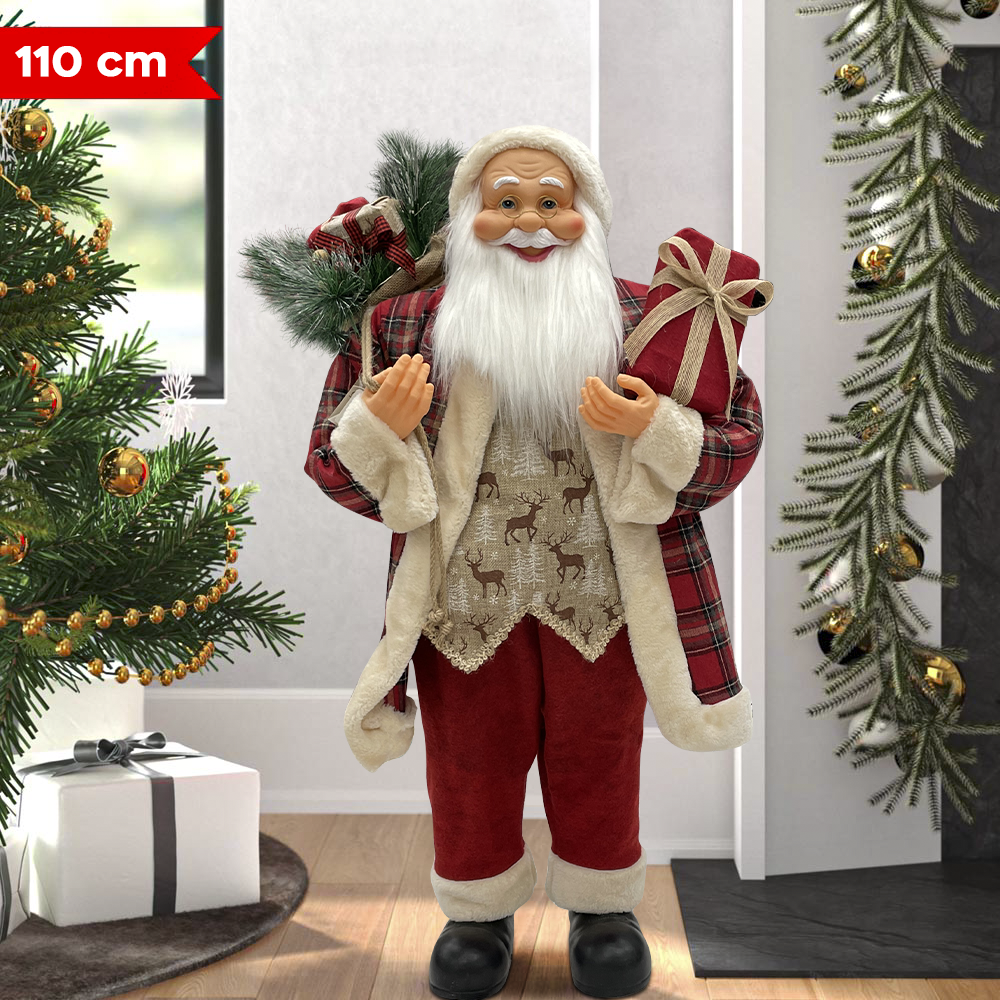 Père Noël écossais rouge 144243 robe en velours...