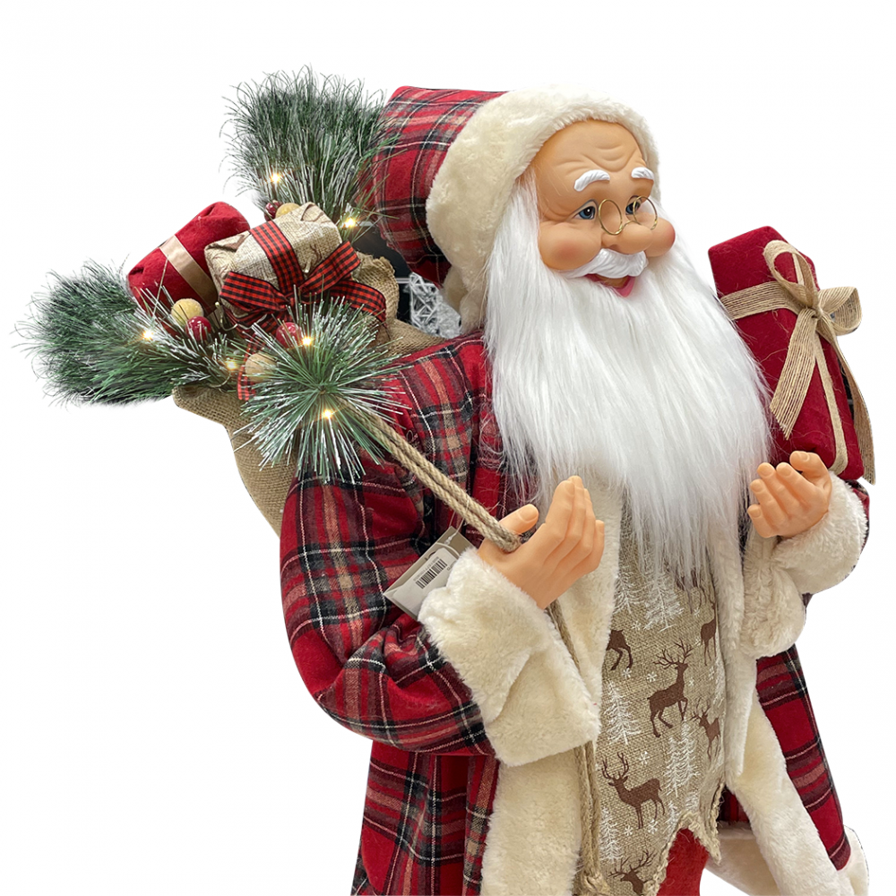 Père Noël rouge écossais 144244 robe en velours...