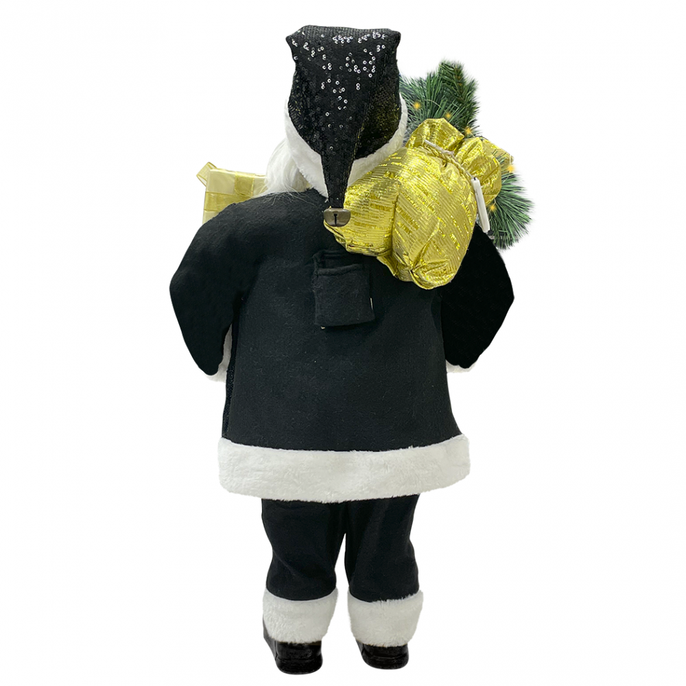 Père Noël noir et doré 144268 robe velours 90cm...