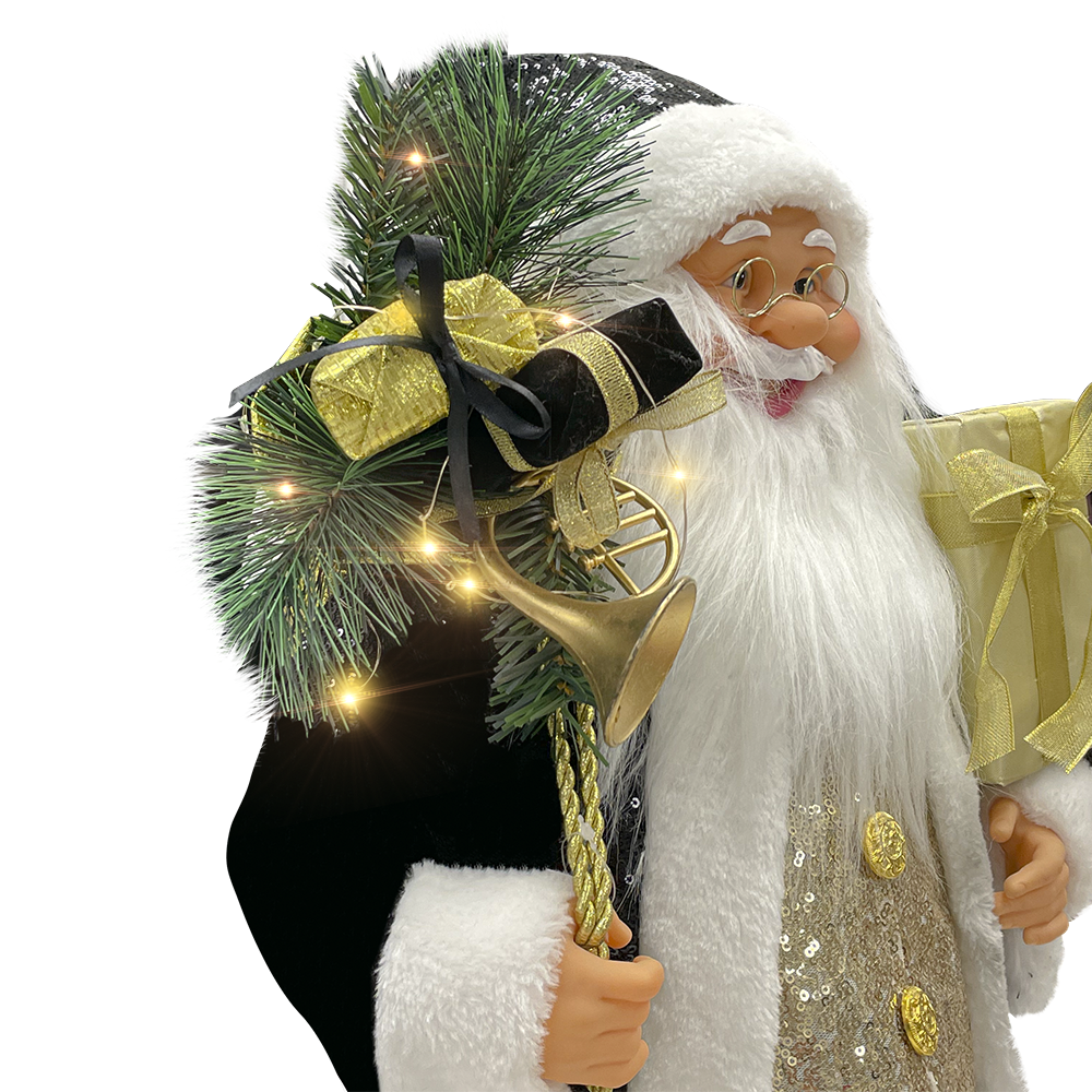 Père Noël noir et doré 144268 robe velours 90cm...