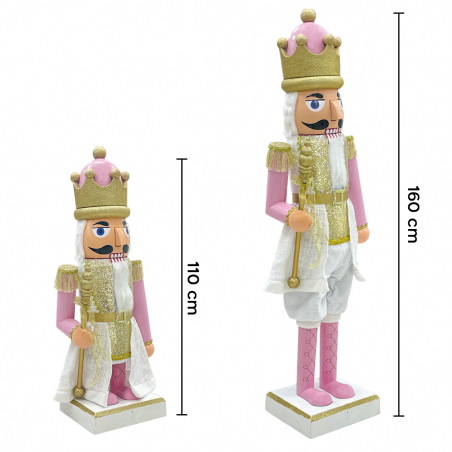 Casse-noisette soldat 392068 soldat rose 160Hcm avec sons et mouvements