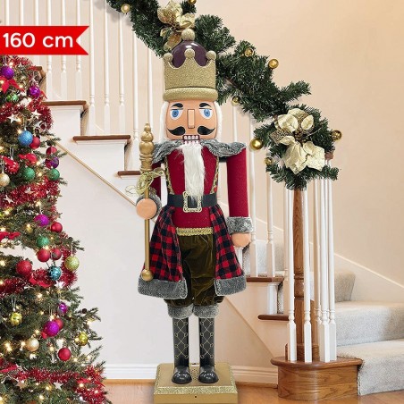 Casse-Noisette Soldat 392075 Rouge écossais 160Hcm lumières, sons et mouvement