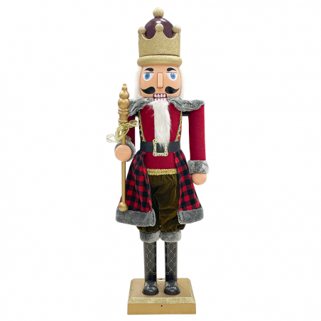 Casse-Noisette Soldat 392076 Rouge écossais 120H cm lumières, sons et mouvement
