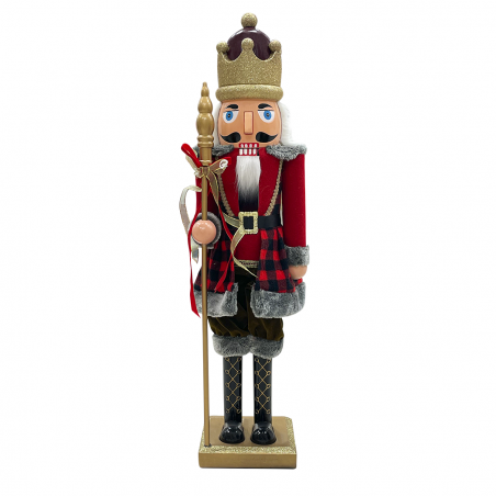Soldat Casse-Noisette 392077 Décorations de Noël rouge écossais 80H cm