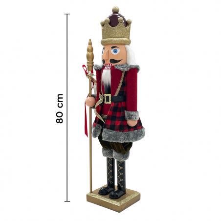 Soldat Casse-Noisette 392077 Décorations de Noël rouge écossais 80H cm