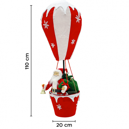 Ballon Père Noël 392050 Décorations de Noël 110H cm avec lumières et sons