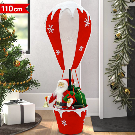 Ballon Père Noël 392050 Décorations de Noël 110H cm avec lumières et sons