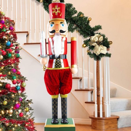 392047 Soldat Casse-Noisette Décoration de Noël 160cm Musique Lumières Mouvement