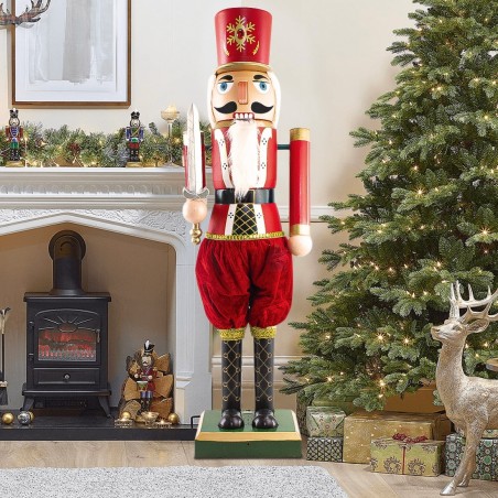 392047 Soldat Casse-Noisette Décoration de Noël 160cm Musique Lumières Mouvement