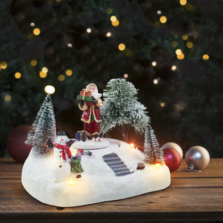 Christmas Town 477279 Carrousel de Noël Lumières Sons et Mouvement 19X14X15 cm