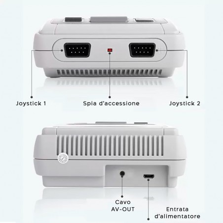 Super Mini SFC 496060 Console de jeu vidéo rétro pour 2 joueurs avec 620 jeux