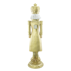 Soldat Casse-Noisette de Noël Blanc & Or H117cm 436025... 2