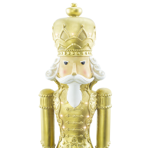 Soldat Casse-Noisette de Noël Blanc et Or H91cm 436019... 2