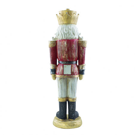 Casse-noisette de Noël soldat rouge H92cm 436017 Polyrésine avec mini lumières