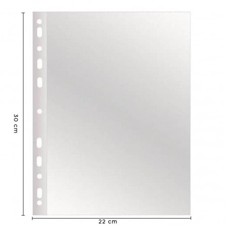 Paquet de 300 enveloppes transparentes perforées brillantes universelles 22x30cm