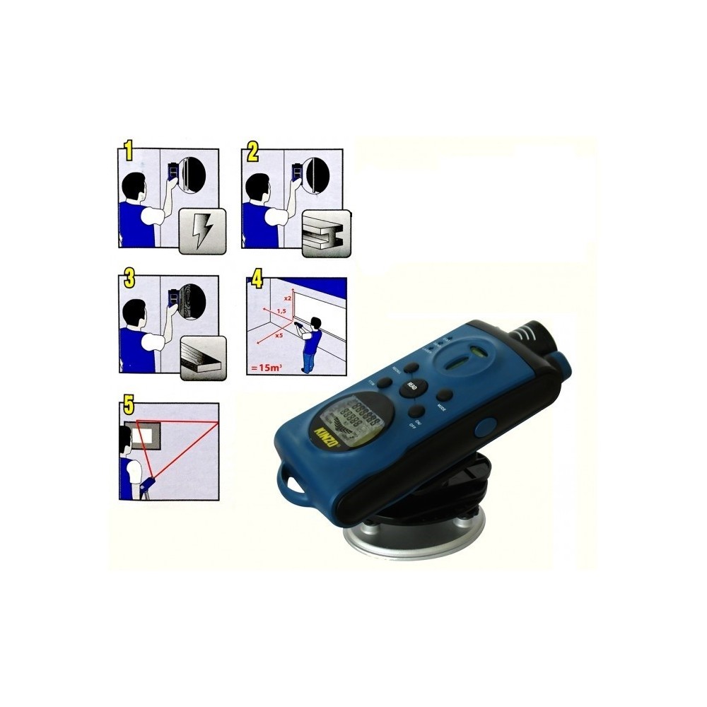 Outils 5 en 1 - télémètre laser et d'un détecteur KINZO (Outil bricolage et atelier professionnel)