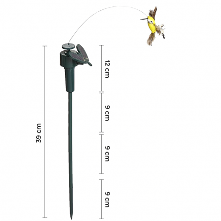 Colibri électrique avec décoration d'ornement cour de jardin de panneau solaire