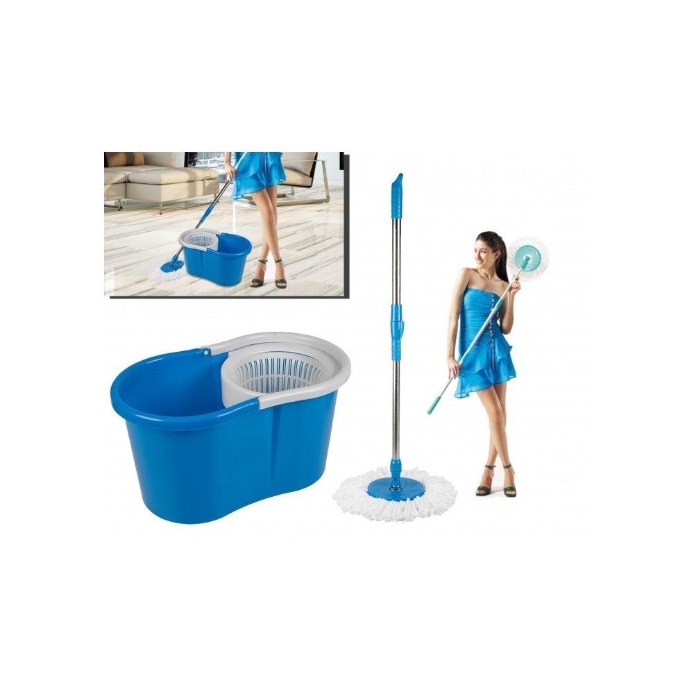 Balais + Seau (360 pivotant) avec poignée extensible Magic Mop LIFETIME CLEAN 53922-