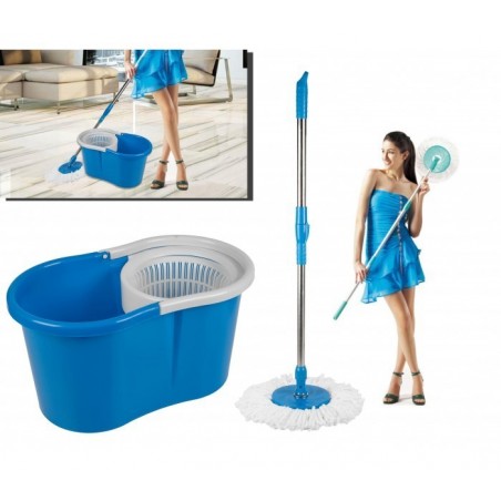 Balais + Seau (360 pivotant) avec poignée extensible Magic Mop LIFETIME CLEAN 53922- Balais + Seau (360 pivotant) avec poignée extensible Magic Mop LIFETIME CLEAN 53922-
