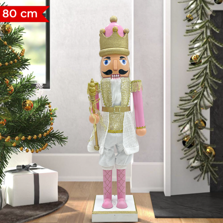 Soldat Casse-Noisette 392070 Toy Soldier Rose 80Hcm Décorations de Noël