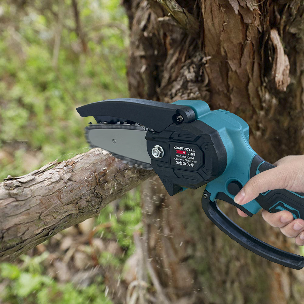 Mini tronçonneuse d'élagage manuel KRAFTROYAL...