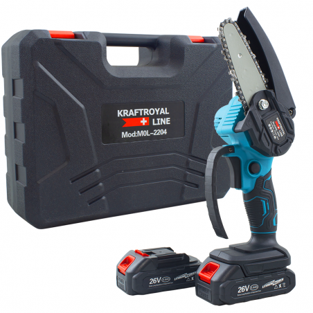 Mini tronçonneuse d'élagage manuel KRAFTROYAL Batterie 26V 4" avec étui