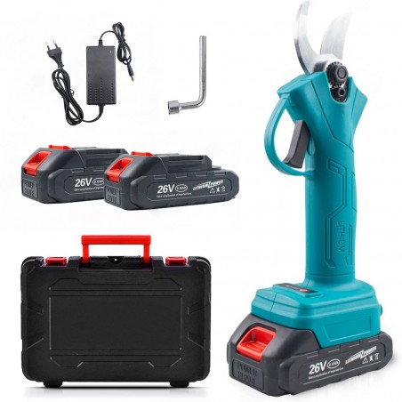 Sécateur électrique KRAFTROYAL YOD-5016 avec 2 batteries 26V Coupe 25mm