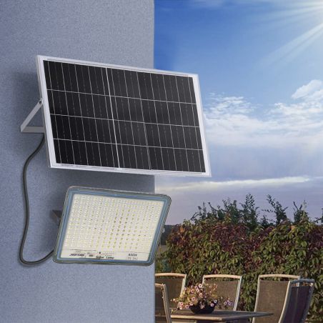 Phare LED Panneau Solaire Lampe 800W 540074 Crépuscule avec Télécommande IP66