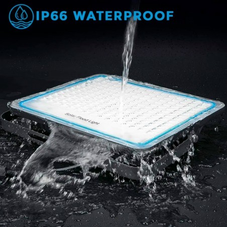 Phare LED Panneau Solaire Lampe 800W 540074 Crépuscule avec Télécommande IP66