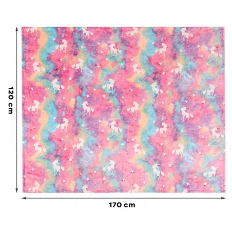 Couverture douce magique enfants étoiles fluorescentes multicolores et licorne