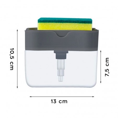Distributeur de détergent à vaisselle 2 en 1 pour éponge de cuisine