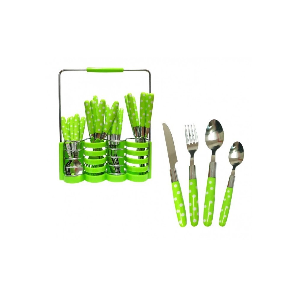 Set de 24 couverts de cuisine en acier inoxydable + support 99366 - 