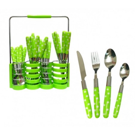 Set de 24 couverts de cuisine en acier inoxydable + support 99366 - 