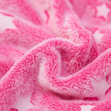 Couverture magique en flanelle douce pour enfants étoiles roses fluorescentes