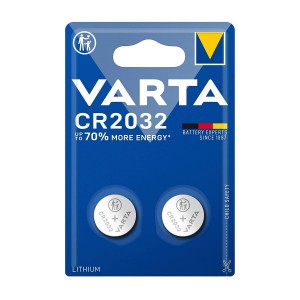 Blister 2 piles lithium Varta CR2032 3V 230 mAh en acier
