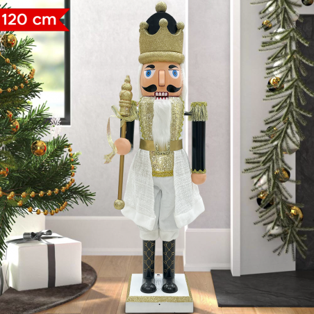 Casse-Noisette Soldat 392083 couleur noire 120Hcm avec Lumières Sons Mouvement