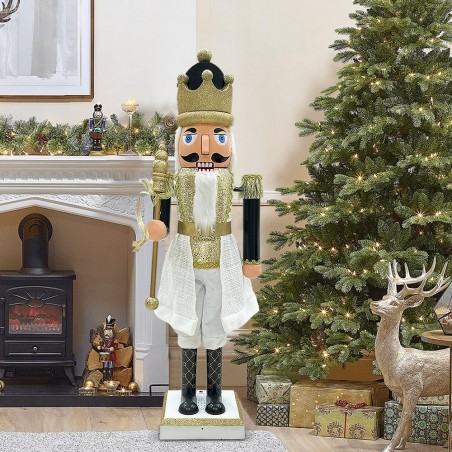 Casse-Noisette Soldat 392083 couleur noire 120Hcm avec Lumières Sons Mouvement